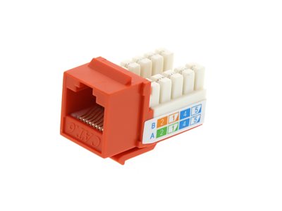 Prise Keystone Cat 6 UTP à 90° sans outil non blindée Orange (50 Pcs)