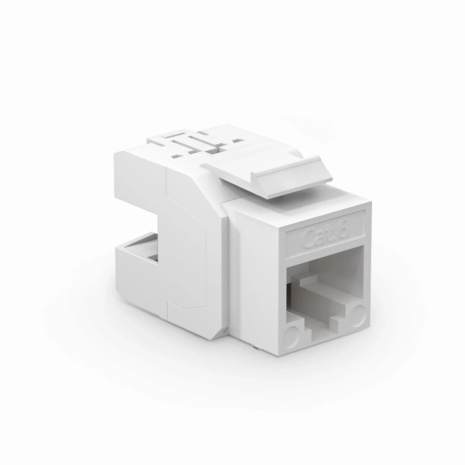 Prise Keystone Cat 6 UTP à 180° Punch Down non blindée Blanc (50 Pcs)