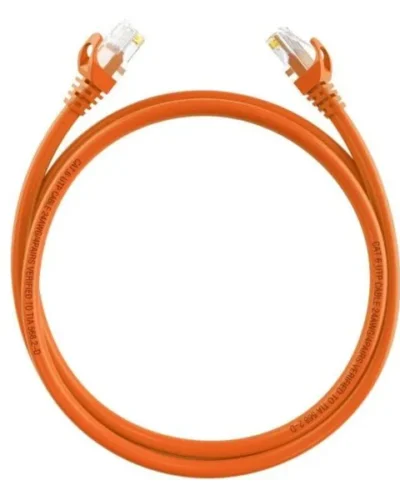 Cordon de brassage, CAT6, UUTP, 24AWG, cuivre, gaine en PVC, 30U, orange, 5m